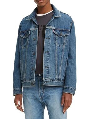 Levi’s Premium Denim Trucker Plaid Jacket Medium Wash Large